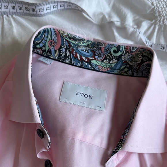 Eton Other - Eton Pink Dress Shirt with Paisley Inner Collar